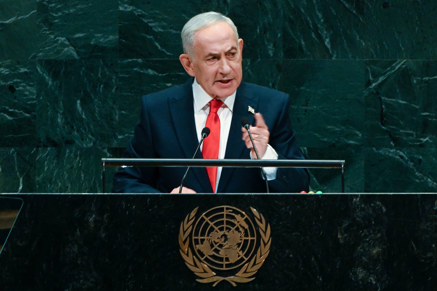 Most Everyone Left as Netanyahu Speaks to a Near-Empty UN Hall