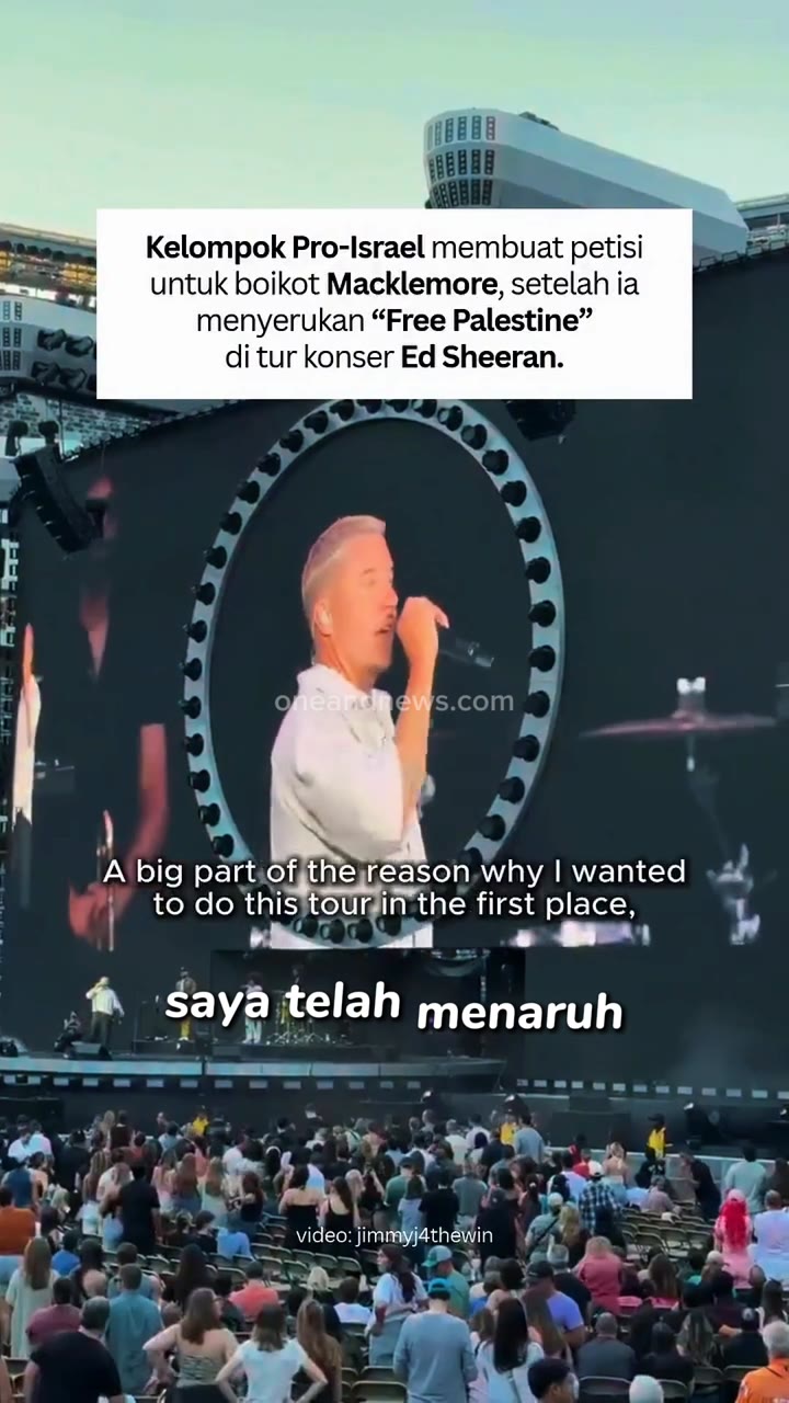 Macklemore Serukan ‘Free Palestine’ di Konser Ed Sheeran, Kelompok Pro-Israel